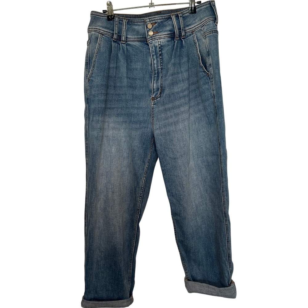 Anthropologie High-Rise Relaxed Tapered Jeans - Blue